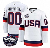 Men's USA Active Player Custom White 2025 4 Nations Face-Off Stitched Jersey,baseball caps,new era cap wholesale,wholesale hats